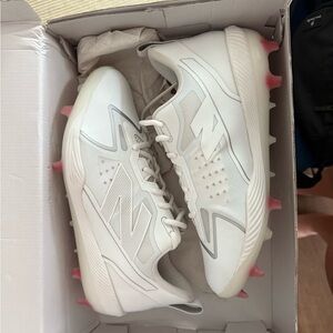 New Balance White Soccer Cleats